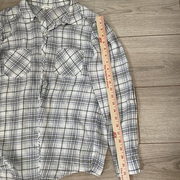 Soft Joie Button-Up Shirt Women's Medium Gray Collared Long Sleeve Front Pockets - Picture 4 of 8